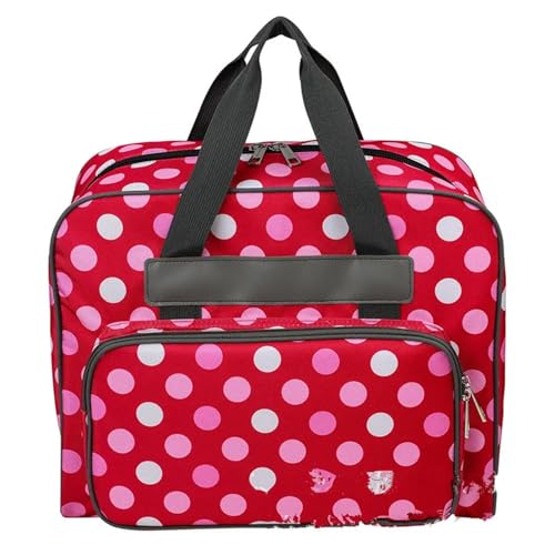 MQOYDCHL NäHmaschinentasche Nähmaschine Aufbewahrungstasche 48 x 31,8 x 24 cm Tote Tragbare Reise Home Organizer Tasche Fall for Nähwerkzeuge Zubehör FüR NäHmaschinen(Red) von MQOYDCHL