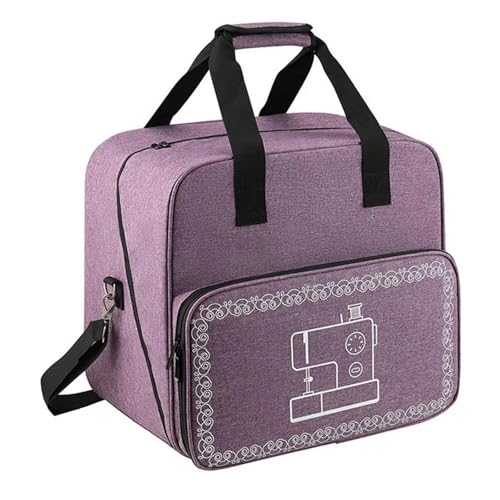 MQOYDCHL NäHmaschinentasche Universal Haushalt Overlock Reise Lagerung Tasche Große Kapazität Tragbare Nähmaschine Tote Tasche Tragen Fall Mit Griffen Zipper FüR NäHmaschinen(Purple) von MQOYDCHL