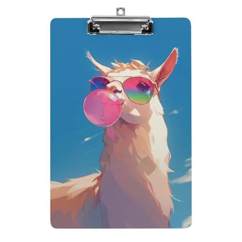 Acryl Klemmbretter Alpaka-Regenbogen-Sonnenbrille Mit Rosa Luftblase Office File Folders Platte Klemmbrett Für Das Schreiben Malerei von MQSSYOA