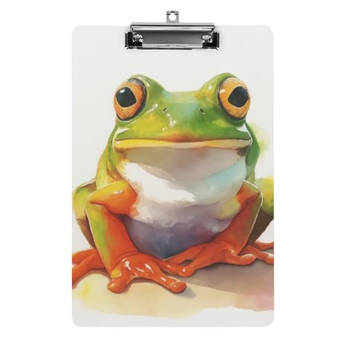 Acryl Klemmbretter Aquarell-Frosch Office File Folders Platte Klemmbrett Für Das Schreiben Malerei von MQSSYOA