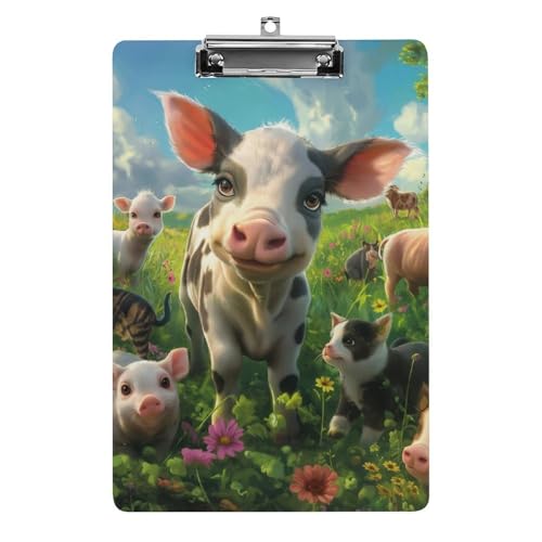 Acryl Klemmbretter Bauernhof Tiere Schwein Kuh Katze Niedlich Office File Folders Platte Klemmbrett Für Das Schreiben Malerei von MQSSYOA