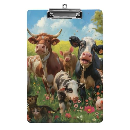 Acryl Klemmbretter Bauernhof Tiere Schwein Kuh Katze Niedlich Office File Folders Platte Klemmbrett Für Das Schreiben Malerei von MQSSYOA