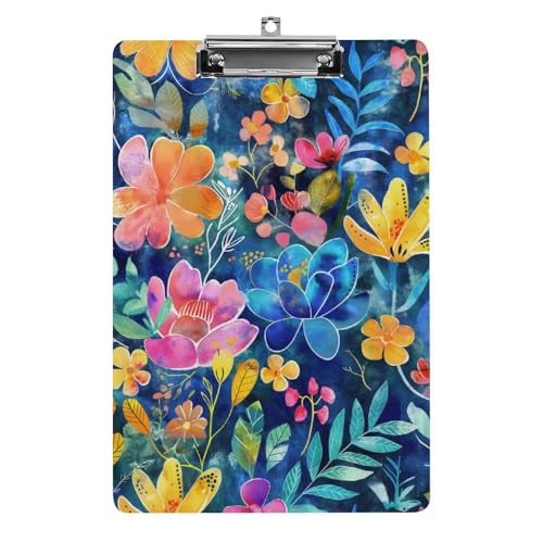 Acryl Klemmbretter Bunte Blumenblüte Office File Folders Platte Klemmbrett Für Das Schreiben Malerei von MQSSYOA