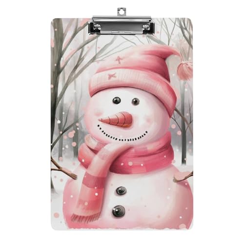 Acryl Klemmbretter Cute Snowman Weihnachten Schnee Office File Folders Platte Klemmbrett Für Das Schreiben Malerei von MQSSYOA