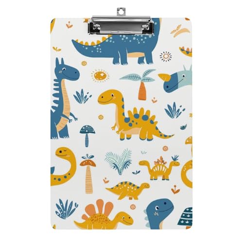 Acryl Klemmbretter Dinosaurier Muster Cartoon Office File Folders Platte Klemmbrett Für Das Schreiben Malerei von MQSSYOA