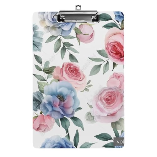 Acryl Klemmbretter Floral Blossom Aquarell Office File Folders Platte Klemmbrett Für Das Schreiben Malerei von MQSSYOA