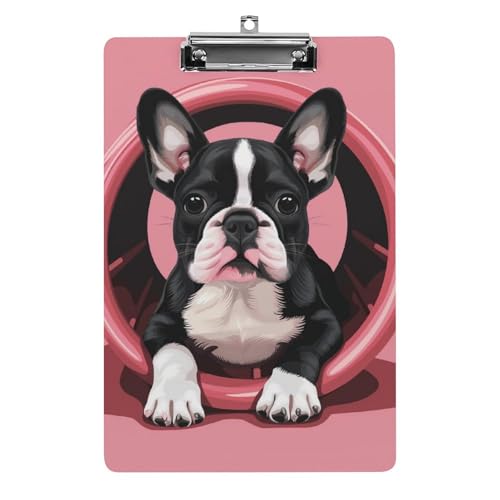 Acryl Klemmbretter Französische Bulldogge Welpe Hund Office File Folders Platte Klemmbrett Für Das Schreiben Malerei von MQSSYOA