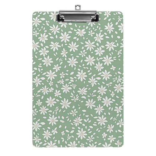 Acryl Klemmbretter Gänseblümchen Blumen Weiß Office File Folders Platte Klemmbrett Für Das Schreiben Malerei von MQSSYOA