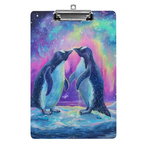 Acryl Klemmbretter Galaxie Hintergrund Pinguine Office File Folders Platte Klemmbrett Für Das Schreiben Malerei von MQSSYOA