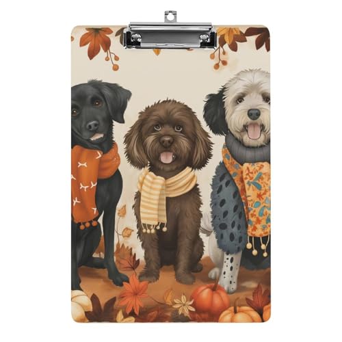 Acryl Klemmbretter Herbstblätter Niedliche Hunde Office File Folders Platte Klemmbrett Für Das Schreiben Malerei von MQSSYOA