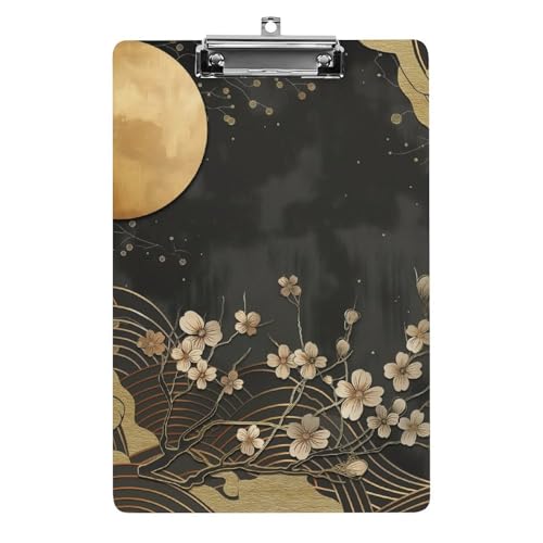 Acryl Klemmbretter Japanese Style Welle Cherry Moon Office File Folders Platte Klemmbrett Für Das Schreiben Malerei von MQSSYOA