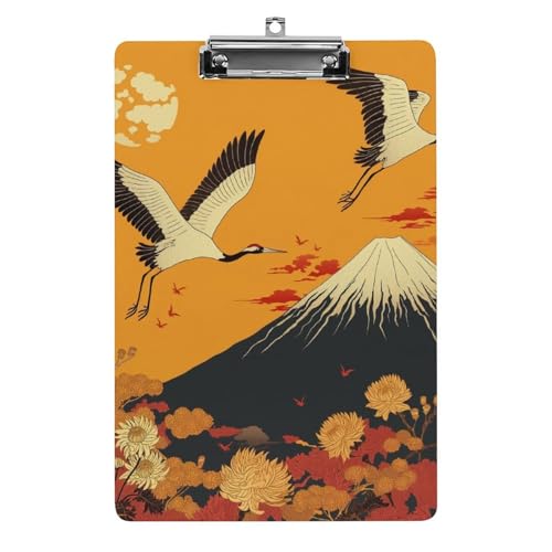 Acryl Klemmbretter Japanische Kranichvögel Blumen Office File Folders Platte Klemmbrett Für Das Schreiben Malerei von MQSSYOA