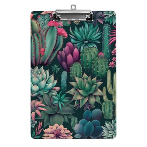 Acryl Klemmbretter Kakteen Blumen Blumenmuster Office File Folders Platte Klemmbrett Für Das Schreiben Malerei von MQSSYOA