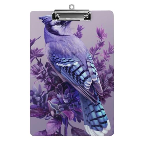 Acryl Klemmbretter Lila Blumen Und Vogel Office File Folders Platte Klemmbrett Für Das Schreiben Malerei von MQSSYOA