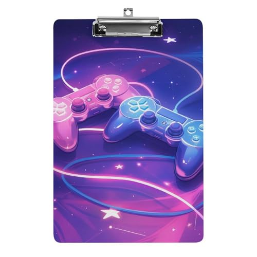 Acryl Klemmbretter Neon Spielcontroller Lila Galaxie Office File Folders Platte Klemmbrett Für Das Schreiben Malerei von MQSSYOA