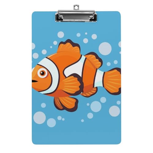 Acryl Klemmbretter Niedliche Clownfische Schwimmend Office File Folders Platte Klemmbrett Für Das Schreiben Malerei von MQSSYOA