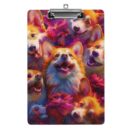 Acryl Klemmbretter Niedliche Corgi Hunde Muster Office File Folders Platte Klemmbrett Für Das Schreiben Malerei von MQSSYOA