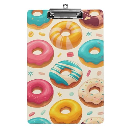 Acryl Klemmbretter Niedliche Donuts Muster Office File Folders Platte Klemmbrett Für Das Schreiben Malerei von MQSSYOA