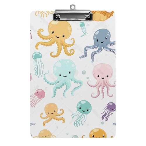 Acryl Klemmbretter Niedliche Oktopus-Muster Office File Folders Platte Klemmbrett Für Das Schreiben Malerei von MQSSYOA