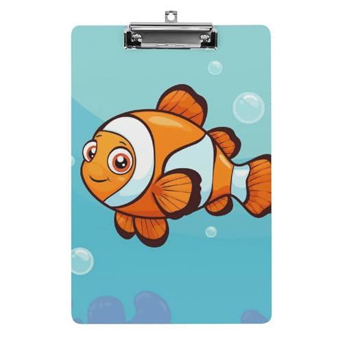 Acryl Klemmbretter Niedlicher Clownfisch Schwimmend Office File Folders Platte Klemmbrett Für Das Schreiben Malerei von MQSSYOA