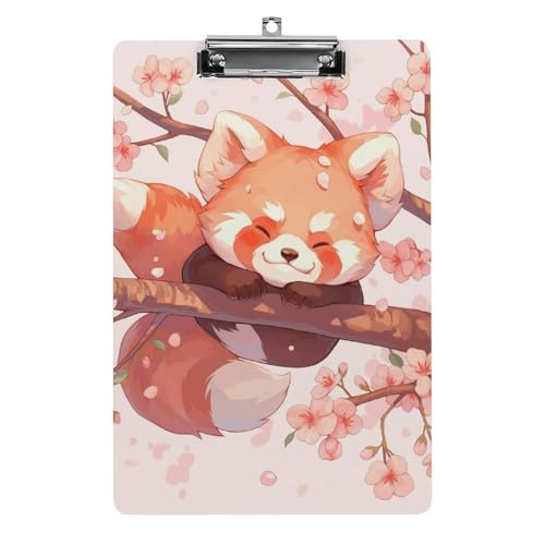 Acryl Klemmbretter Niedlicher Roter Panda Kirschblüte Office File Folders Platte Klemmbrett Für Das Schreiben Malerei von MQSSYOA