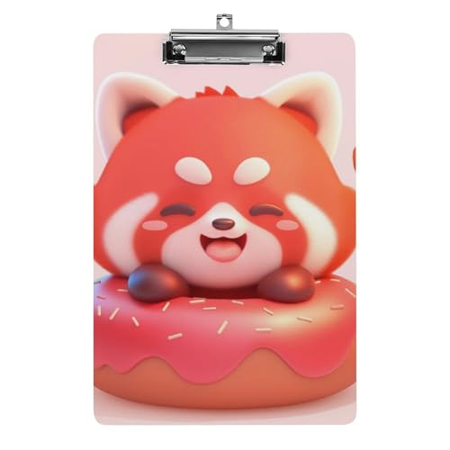 Acryl Klemmbretter Niedlicher Roter Panda Mit Donut Office File Folders Platte Klemmbrett Für Das Schreiben Malerei von MQSSYOA