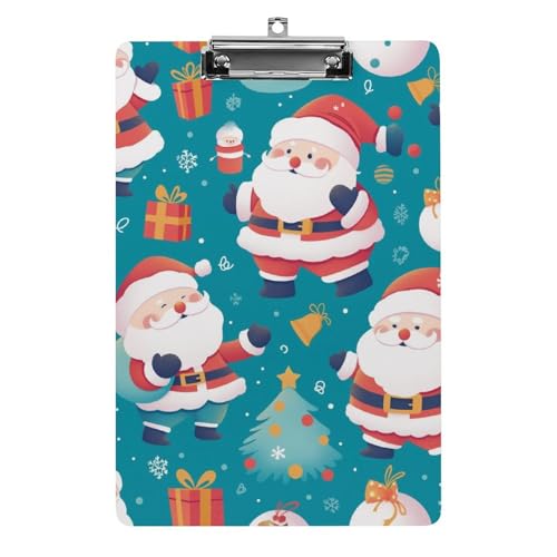 Acryl Klemmbretter Niedlicher Weihnachtsmann Mit Schneemann Weihnachtsbaum Office File Folders Platte Klemmbrett Für Das Schreiben Malerei von MQSSYOA