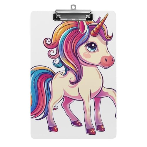 Acryl Klemmbretter Niedliches Einhorn Regenbogen Office File Folders Platte Klemmbrett Für Das Schreiben Malerei von MQSSYOA