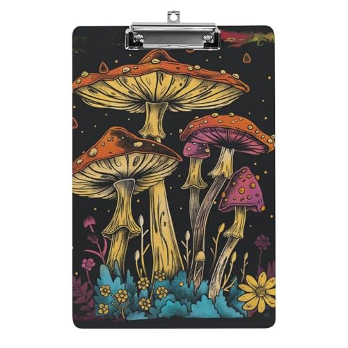 Acryl Klemmbretter Pilz Und Blumen Vintage Office File Folders Platte Klemmbrett Für Das Schreiben Malerei von MQSSYOA