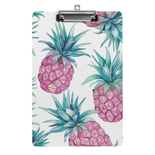 Acryl Klemmbretter Pink Pineapples Muster Office File Folders Platte Klemmbrett Für Das Schreiben Malerei von MQSSYOA