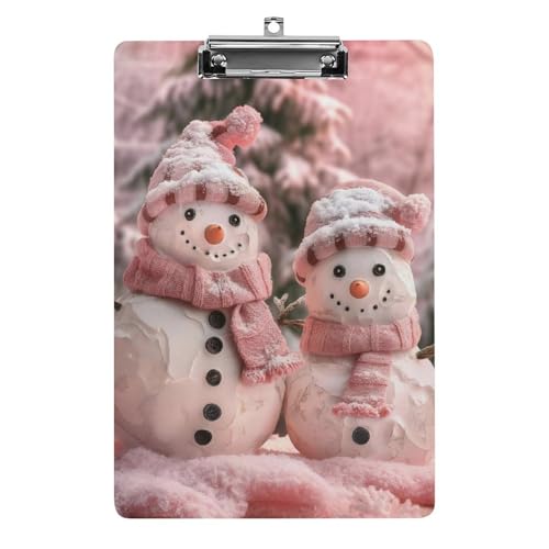 Acryl Klemmbretter Rosa Weihnachts-Schneemänner Office File Folders Platte Klemmbrett Für Das Schreiben Malerei von MQSSYOA