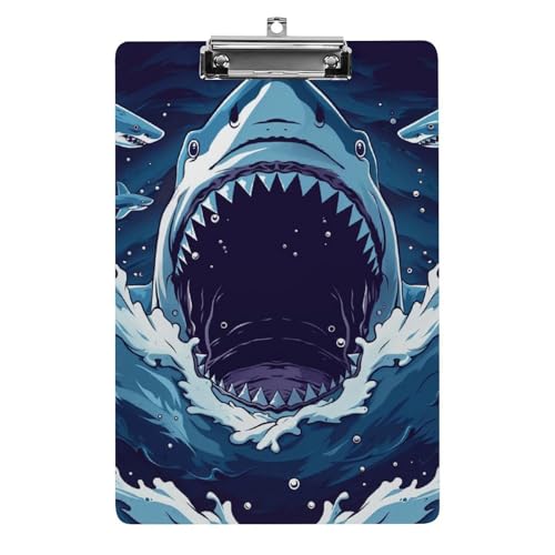 Acryl Klemmbretter Shark Waves Hintergrund Office File Folders Platte Klemmbrett Für Das Schreiben Malerei von MQSSYOA