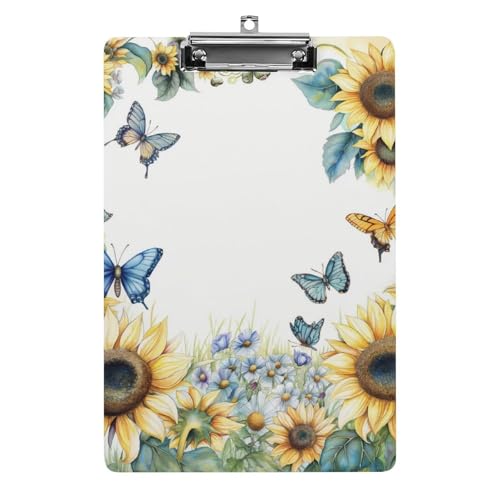 Acryl Klemmbretter Sonnenblumen Floral Schmetterling Office File Folders Platte Klemmbrett Für Das Schreiben Malerei von MQSSYOA