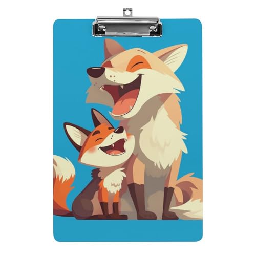 Acryl Klemmbretter Tier Niedlicher Fuchs Und Hund Office File Folders Platte Klemmbrett Für Das Schreiben Malerei von MQSSYOA