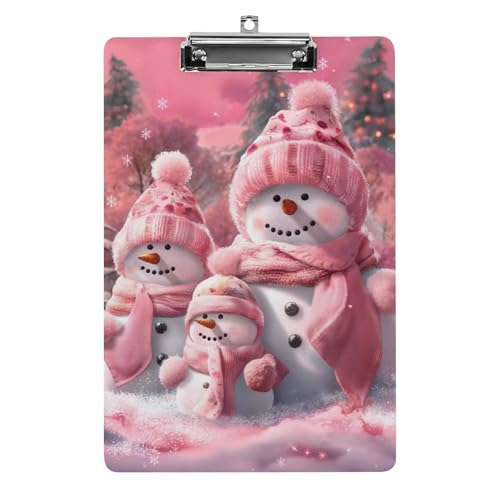 Acryl Klemmbretter Weihnachten Niedlicher Schneemann Rosa Office File Folders Platte Klemmbrett Für Das Schreiben Malerei von MQSSYOA