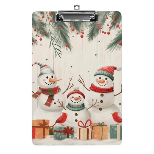 Acryl Klemmbretter Weihnachten Niedlicher Schneemann Und Vogel Office File Folders Platte Klemmbrett Für Das Schreiben Malerei von MQSSYOA