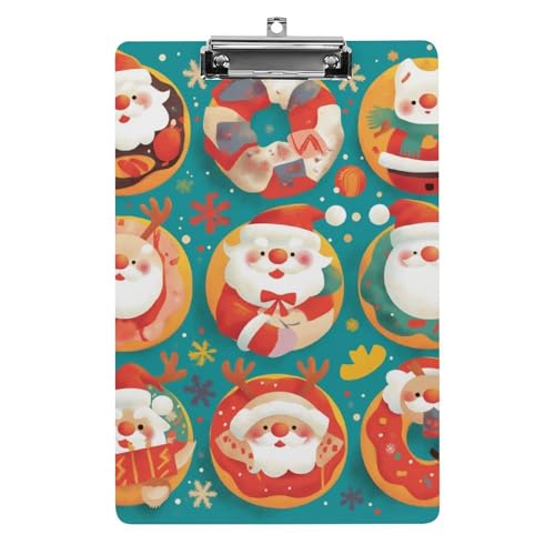 Acryl Klemmbretter Weihnachts-Donuts Weihnachtsmann Office File Folders Platte Klemmbrett Für Das Schreiben Malerei von MQSSYOA