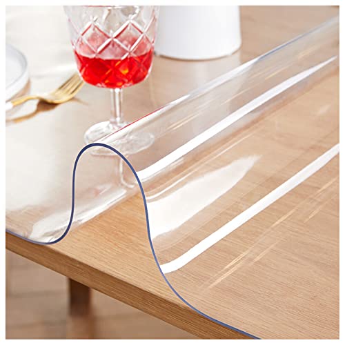 Tisch Schutzfolie Transparent Wasserdicht/Glasklar Folie aus PVC/transparente Tischdecke Tischschutz für Holztische geeignet,Dicke 1.5mm,Größe wählbar,Rechteckig,35x35cm von MQXYLF