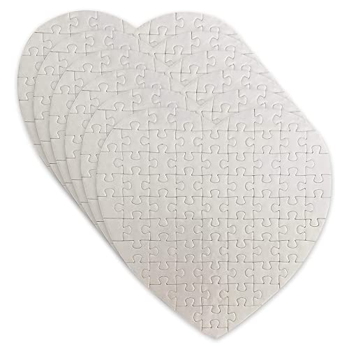 MR.R Sublimation White Puzzle Herzform für Sublimationswärmetransferdruck 20 * 20CM 75 Kapseln (6 PSC) von MR.R