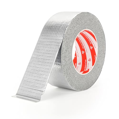 MR.TIMELAG 2 Rollen Butylband Wasserdichtes Klebeband 50mm x 10m, Starkes Dichtungsband Selbstklebend, Aluminiumfolienband zur Reparatur von Dachrissen, Bodenfliesenspalten, Wohnwagen, Rohren, Glas von MR.TIMELAG