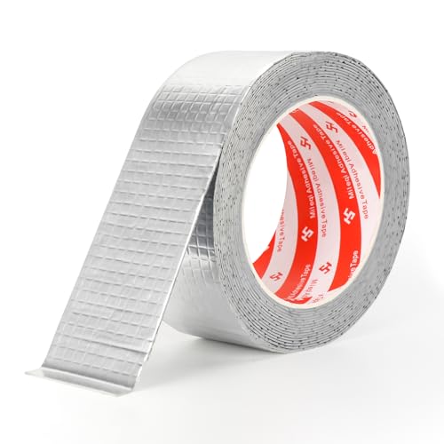 MR.TIMELAG 1 Rollen Butylband Wasserdichtes Klebeband 50mm x 5m, Starkes Dichtungsband Selbstklebend, Aluminiumfolienband zur Reparatur von Dachrissen, Bodenfliesenspalten, Wohnwagen, Rohren, Glas von MR.TIMELAG