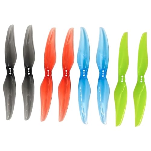 12 Paar 4024 2 Rennpropeller 3 Löcher 1,5 mm 4 x 2,4 CW CCW Kompatibel mit bürstenlosen Mini-FPV-Motoren und ähnlichen Modellen(12PAIR Color Mix) von MRHZKE