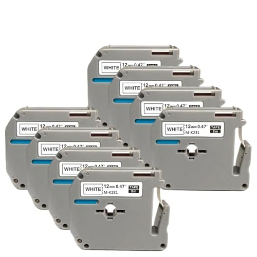 M-K231 MK231 Etikettenband kompatibel mit M M231 MK231 M-231 M-K231s 12mm 0,47 Weiß (M-K231-8P) von MRHZKE