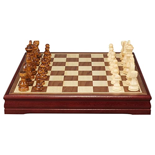 MRKU Schach 11.8 Schachspiel Holzschachbrett Handgemachtes Schachspielset Mit Holzfiguren Aufbewahrungsbox Für Familienfeier Anfänger Erwachsene Schachbrettset Spiel von MRKU