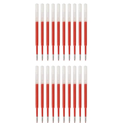 MROOFUL 20 Stück/Set 424 Tinte, Länge 99 mm, Blau/Schwarz/Rot, austauschbarer G2-Kugelschreiber gefüllt mit 0,5 mm für Schreibwaren, 20 Ersatzkerne (20 rot) von MROOFUL