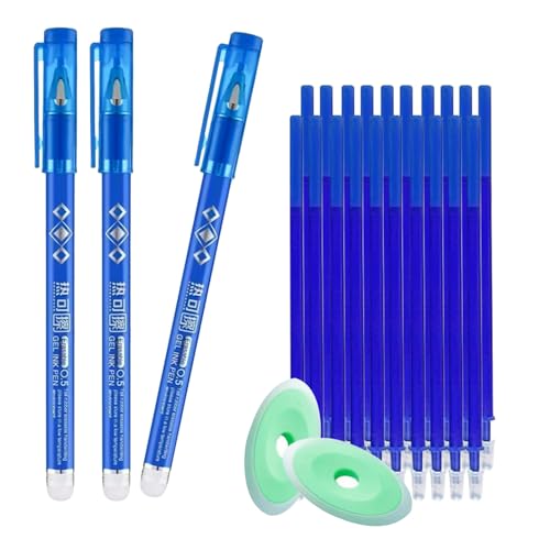 MROOFUL Kugelschreiber-Set, radierbar, 0,5 mm, neutraler Stift, Schule, Büro, Schreibwaren, Blau, 25 Stück von MROOFUL