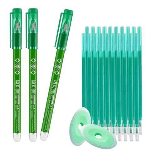 MROOFUL Kugelschreiber-Set, radierbar, 0,5 mm, neutraler Stift, Schule, Büro, Schreibwaren, Grün, 25 Stück von MROOFUL