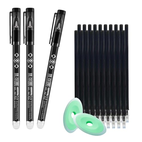 MROOFUL Kugelschreiber-Set, radierbar, 0,5 mm, neutraler Stift, Schule, Büro, Schreibwaren, Schwarz, 25 Stück von MROOFUL