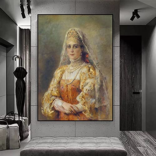 Das Prinzessinnenporträt von Yusupova, ein berühmtes Gemälde von Konstantin Markowski/Diamond Painting Set,/die Kreuzstichmuster malen Bild Kunsthandwerk/Strassstickerei für Schlafzimmer Wohnzimmer/ von MROUBAO