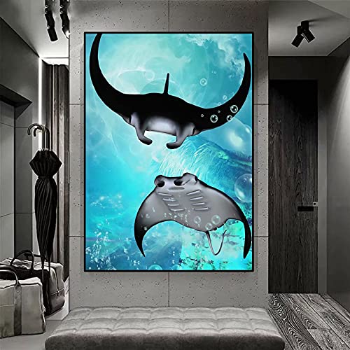 MROUBAO Manta Rochen Diamant malerei Kits DIY 5d Diamant Painting Bilder Malen nach Zahlen Wohnzimmer Bilder für die Inneneinrichtung 40x50cmRahmenlos von MROUBAO